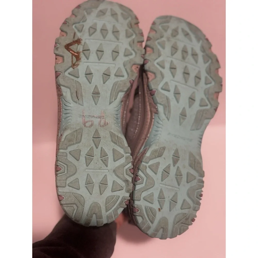Skechers Trail Womens 8‎ Grey Teal Purple Hiking Running Shoes Speckled Sole